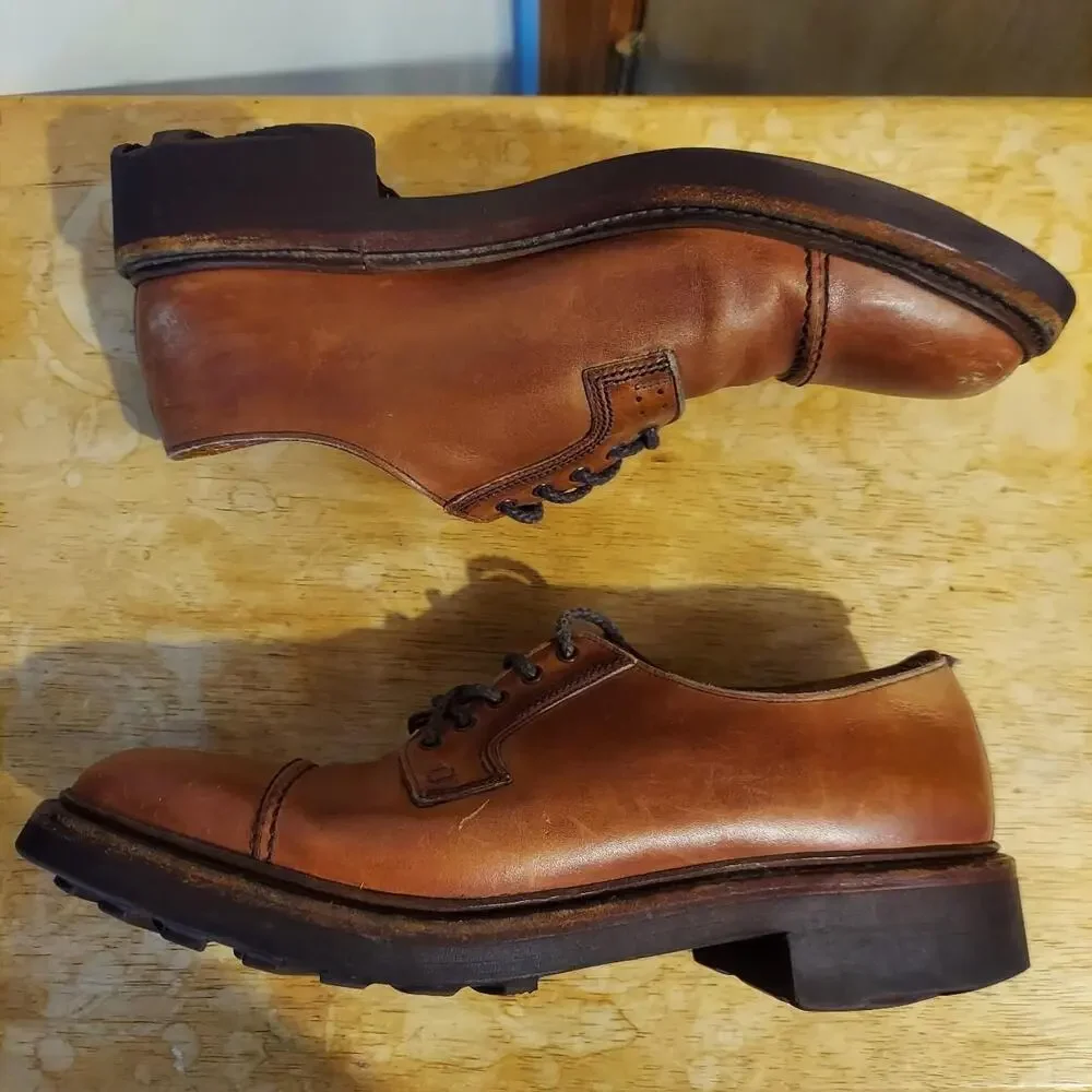Polo Ralph Lauren England 94% Ridgeway Men's US 8 D Brown Leather Oxfords